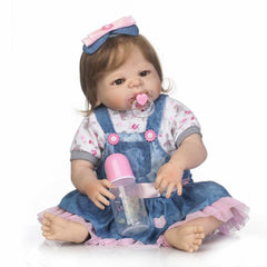 56cm Baby Reborn Doll Full Body Soft Silicone Vinyl bebe-reborn Baby Doll Toys Handmade Realistic Non-toxic Baby Girl Doll Toys