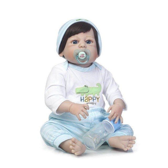 NPKCOLLECTION 56cm Reborn Baby Doll Full Body Soft Silicone Vinyl Realistic Bebe Playmate Brinquedos boneca Toys Handmade Doll