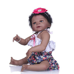 56CM/22inch 3D Lifelike Jointed Reborn Doll Soft Silicone Newborn Baby Dolls Kids Playmate 998