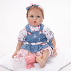 Hot Sale 55cm Realistic Reborn Baby Dolls Soft Silicone Fashion Boneca Lifelike Baby Girls Doll For Kids Birthday Christmas Gift