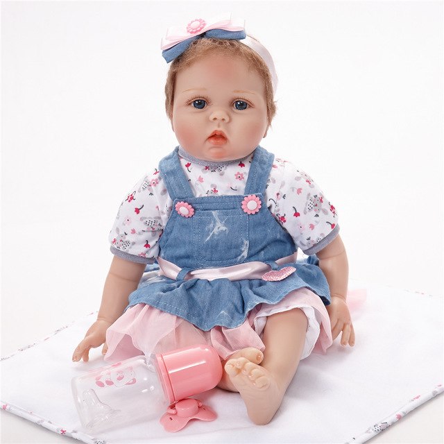 Hot Sale 55cm Realistic Reborn Baby Dolls Soft Silicone Fashion Boneca Lifelike Baby Girls Doll For Kids Birthday Christmas Gift