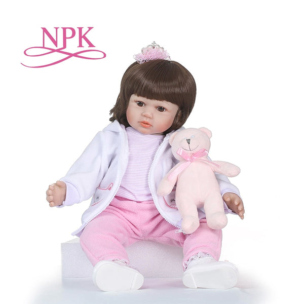 NPK 58CM Real Vinyl Silicone Girl Reborn Baby Doll Toys Lifelike Baby Princess Realistia Doll Bebe Reborn Bonecas Reais for Girl