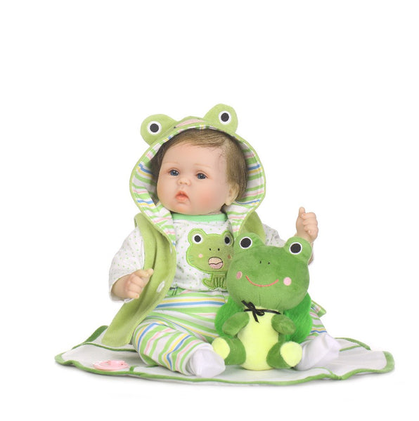 55cm silicone vinyl reborn baby doll toy lifelike boy girl dolls npkcollection frog soft Stuffed toys for girls 22'' new arrival