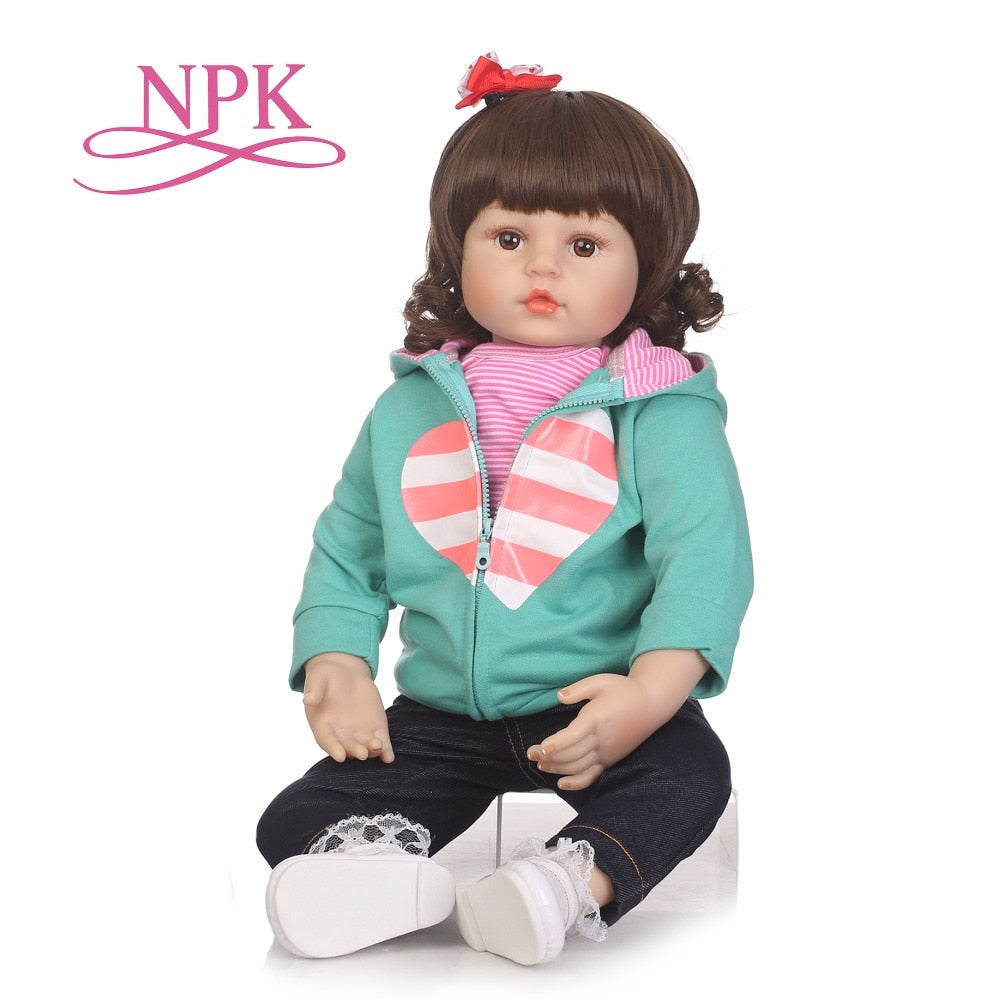 NPK 58cm Silicone Vinyl Baby Reborn Dolls adorable reborn bebe Handmade Kids Princess Toys Children bonecas toys