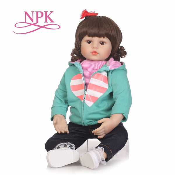 NPK 58cm Silicone Vinyl Baby Reborn Dolls adorable reborn bebe Handmade Kids Princess Toys Children bonecas toys