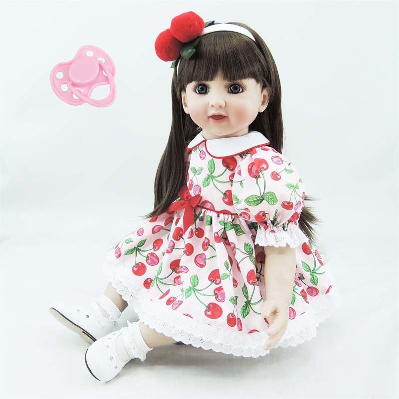 60cm silicone reborn baby doll toy like reaal 24inch princess toddler babies girl brinquedos fashion birthday gift