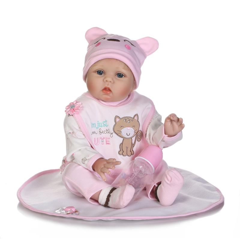 NPK 22 Inches Reborn Baby Doll Soft Silicone Realistic Looking Baby Girl Doll Reborn Toddler Christmas Gift