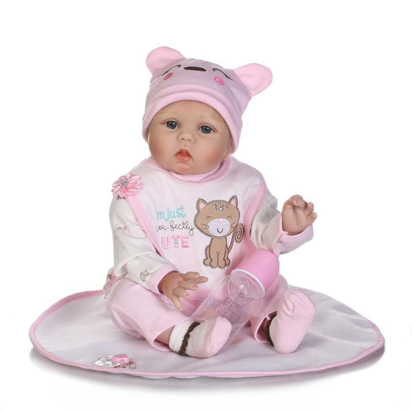 NPK 22 Inches Reborn Baby Doll Soft Silicone Realistic Looking Baby Girl Doll Reborn Toddler Christmas Gift
