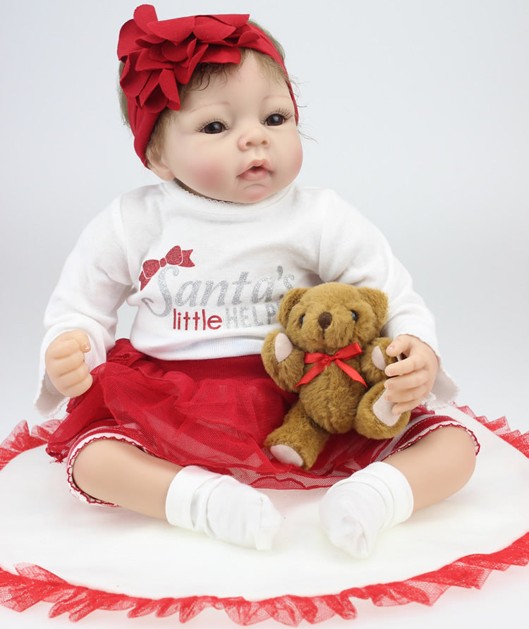 new face doll 55cm girl doll for girls toys handmade 22inch silicone reborn doll lifelike baby dolls toy for kids new year gifts