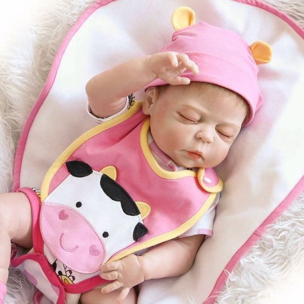 Hot! 55CM Reborn Baby Doll Toy Sleeping Realistic Lifelike Soft Silicone Baby Dolls For Girl Play House Toys bebe-reborn Toys