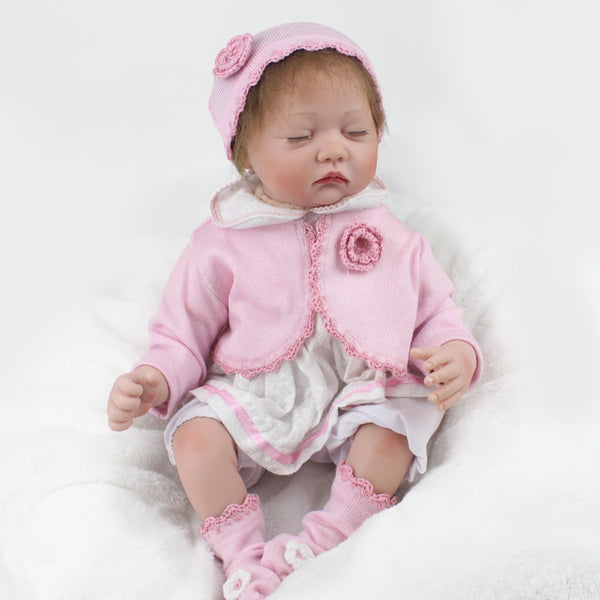 Soft Silicone 22 Inch Reborn Baby Dolls 55cm Alive BeBe Reborn Realistic Doll Baby Sleeping Girl Kids Toys
