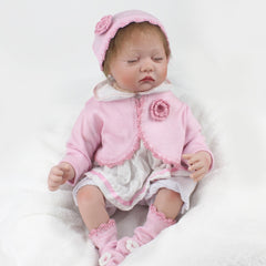 Soft Silicone 22 Inch Reborn Baby Dolls 55cm Alive BeBe Reborn Realistic Doll Baby Sleeping Girl Kids Toys