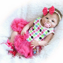 Hot! 55CM Reborn Baby Doll Toy Sleeping Realistic Lifelike Soft Silicone Baby Dolls For Girl Play House Toys bebe-reborn Toys