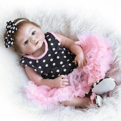 Hot! 55CM Reborn Baby Doll Toy Sleeping Realistic Lifelike Soft Silicone Baby Dolls For Girl Play House Toys bebe-reborn Toys