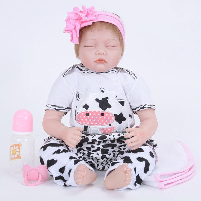 Lovely Silicone Reborn Baby Doll with Clothes Pacifier 55CM Bebe Reborn Menina Brinquedos Doll Eyes SB5569 bjd Dolls Babies Toys