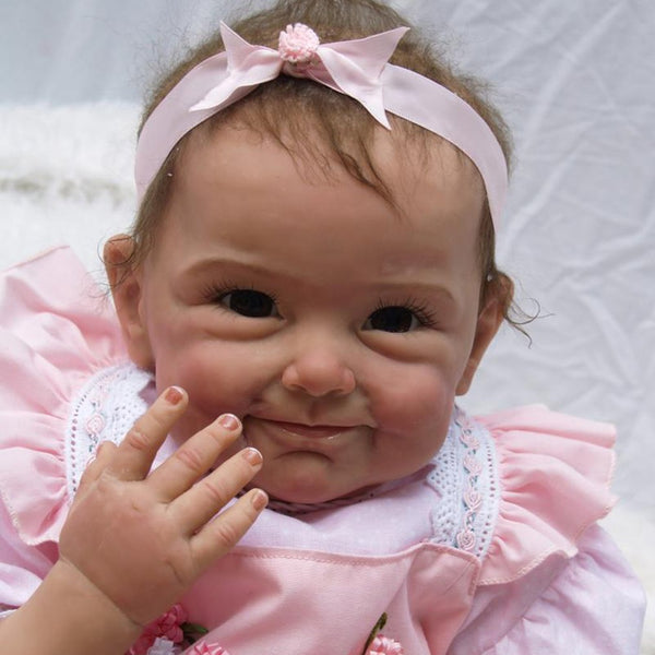 Hot! 55CM Reborn Baby Doll Toy Black Baby Girls Realistic Alive Silicone Doll Play House Toys Wonderful Birthday Gift For Girls