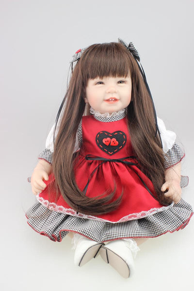 Silicone Vinyl reborn toddler doll toys lifelike smile princess dolls play house doll toy birthday Christmas gift girls brinqued