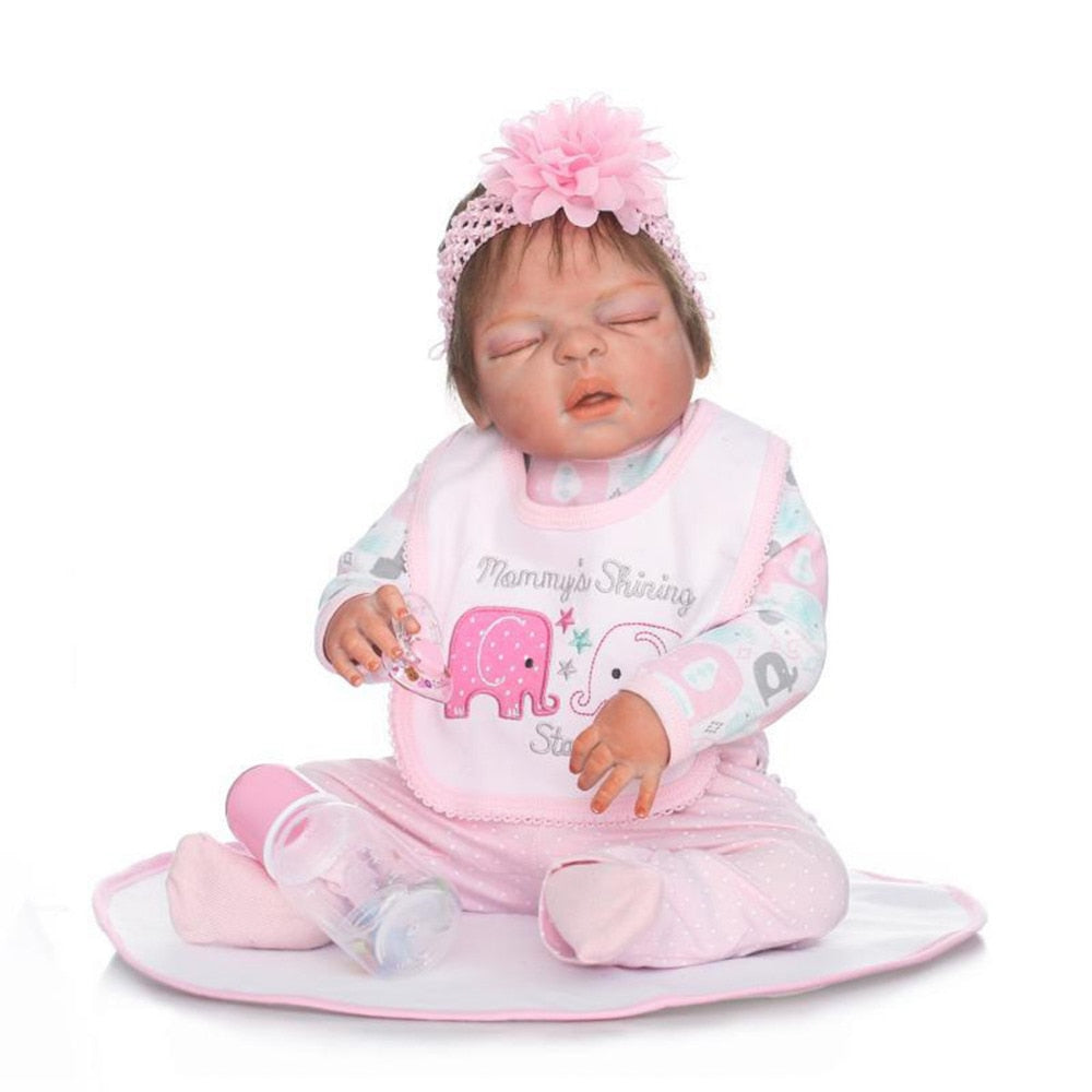 57cm Lifelike Silicone Reborn Baby Alive 23'' Newborn Baby Dolls Full Vinyl body Wear baby Infant Clothes Truly Kids Playmates
