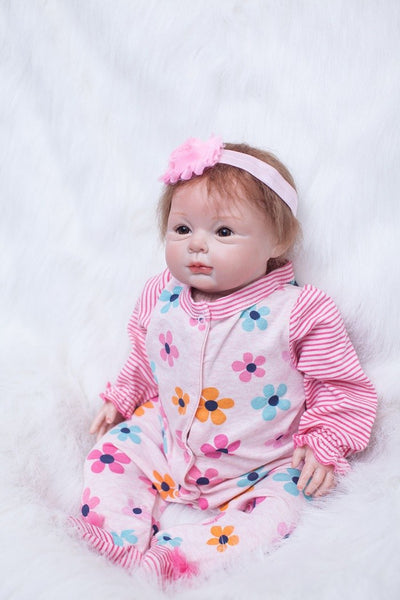 22" New arrival Handmade Silicone Vinyl Lifelike Sexy Toddler Baby Bonecas Girl Kid Doll Reborn bebe big size Silicone Juguetes