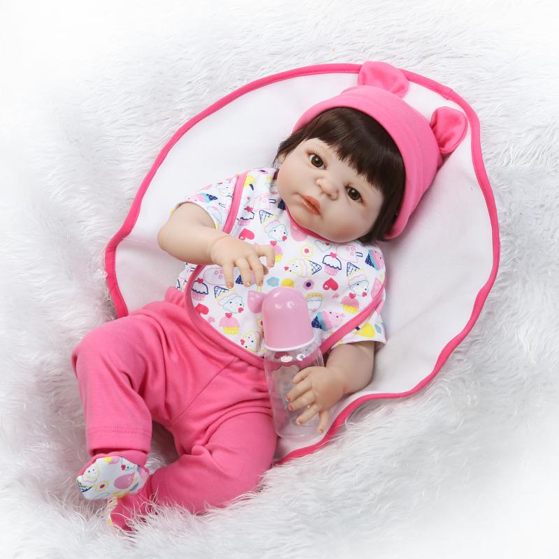 57cm 22inch full silicone dolls reborn baby alive all Vinyl lovely Dolls toys for girl for boy baby toys doll toys for children