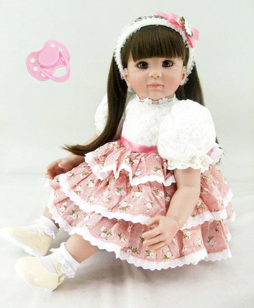 60cm Silicone Reborn Baby Doll Toys Sweet Princess Long Hair Toddler Babies Dolls Fashion Birthday Present Limited Collection
