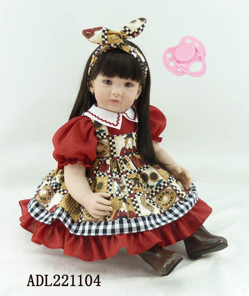 60cm Silicone Vinyl Reborn Baby Doll Toys Girl Brinquedos 24inch Toddler Princess Doll Play House Toy Child Birthday Gifts