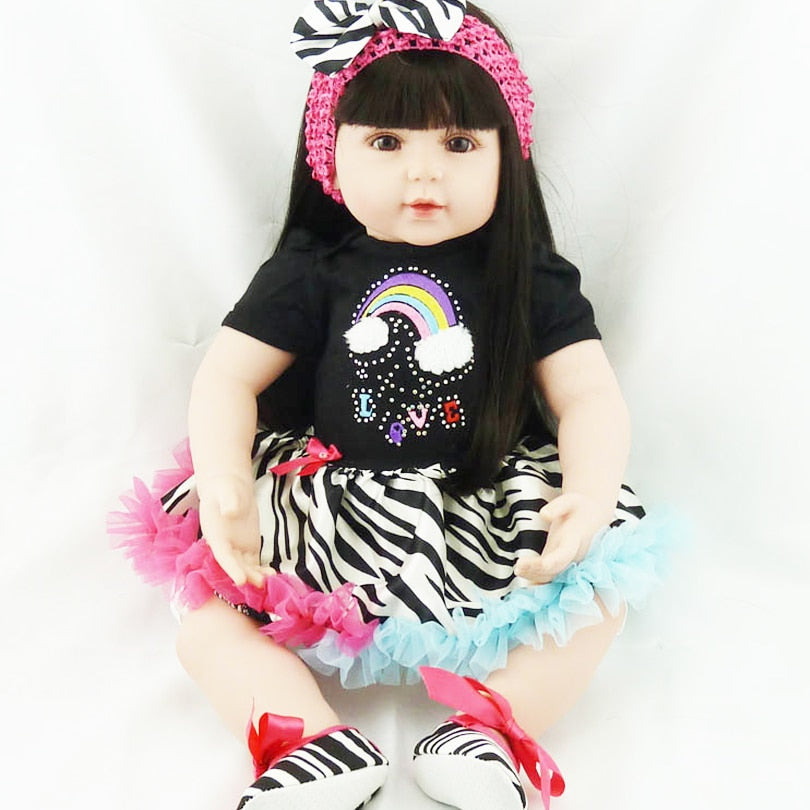 55cm Lifelike Silicone Vinyl Reborn Baby Toddler Toy Simulated Doll Reborn Hight Quality Birthday Gifts Play House Bedtime Toy